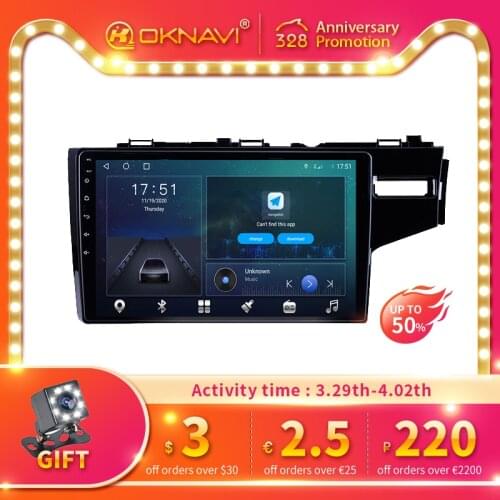 Android 10.0 Car Radio For Honda FIT JAZZ Left Right 2014-2015 Stereo Player GPS Navigation No DVD Supports 4G+WiFi Carplay