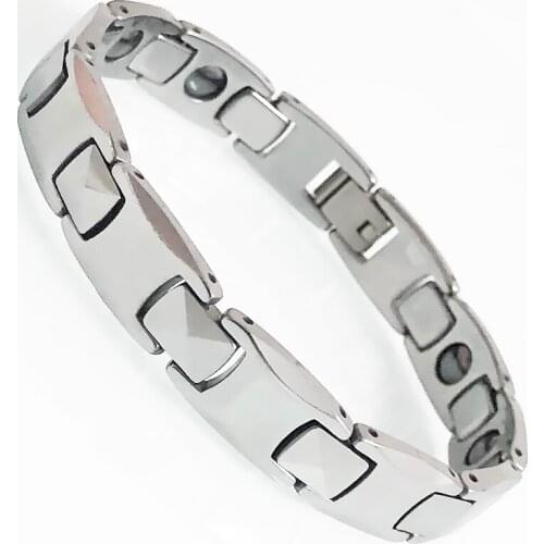 Heavy Metal Tungsten Steel On Hand Bracelets Women Rose Gold Plated Health Care Hematite Magnetic Bangles Chain Jewelry Gifts