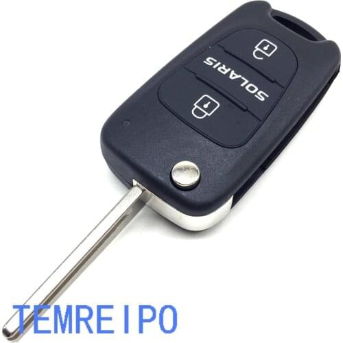 5pcs/lot Replament 3 button Flip remote key case for Hyundai Solaris cover car blank shell Fob auto parts