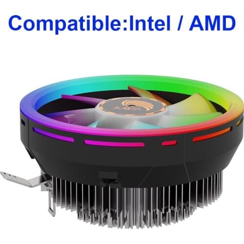 RGB CPU Cooler Radiator LED Colorful 12cm Computer Fan Aluminum Heat Sink For Intel AMD 75W Power
