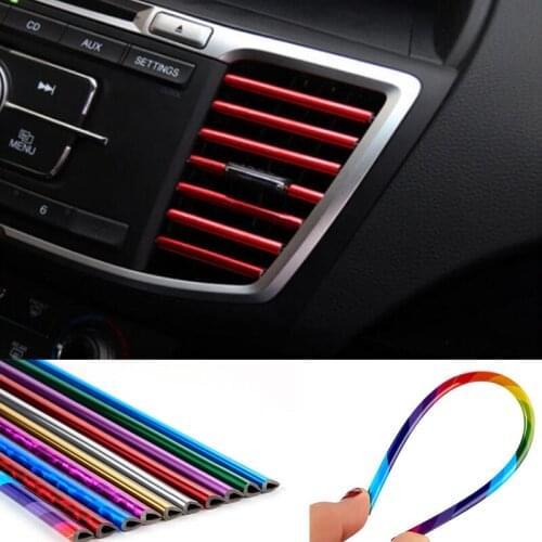 2020 Car styling Car Air Conditioner Outlet Vent Decoration Strip for Peugeot RCZ 206 207 301 307 406 407 208 308-508 2008-6008