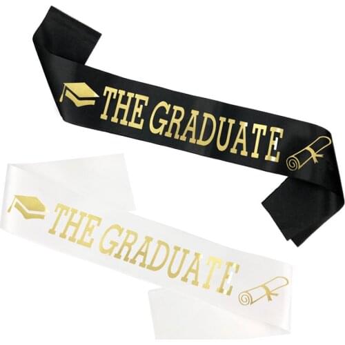 For Men Women Ribbons Sash Shoulder Strap Golden Letters The Graduate Party Gifts Decoration Supplies
