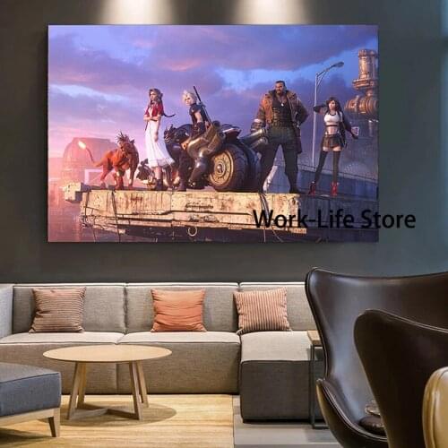 Final Fantasy 7 Game Poster Tifa Cloud and Aeris Canvas Painting Home Decoration game Poster Wall Art high quality Pictures