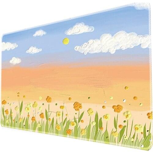 INS Nordic Oil Painting Mouse Pad Large Seam Student Simple Art Notebook Computer Keyboard Pad Student Office