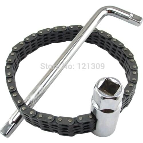 1/2" Socket Double Chain Oil Filter Wrench with L-type Spanner, Removal Tools