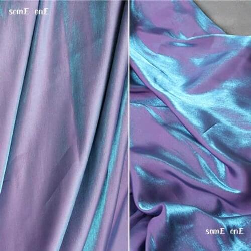 Mercerized Cotton Silk Satin Fabric Violet Gradient DIY Pajamas Kungfu Suit Decor Cheongsam Dress Designer Fabric 50*145cm
