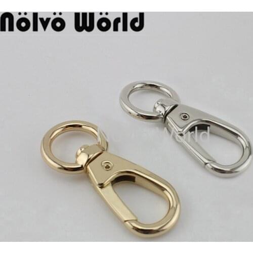 Nolvo World 5-20-100 pieces 16mm Silver hook light gold snap hook Swivel Hooks bag accessories