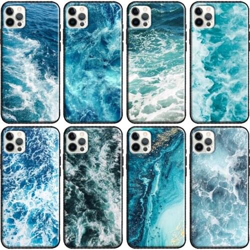 Blue Sea Ocean Waves Soft Case For iPhone 11 Pro Max 12 mini X XR XS MAX 6 6S 7 8 Plus SE 2020 5S Phone Cover
