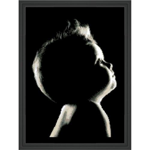 Little baby cross stitch package cute kid sets aida 18ct 14ct 11ct black cloth people kit embroidery DIY handmade needlework