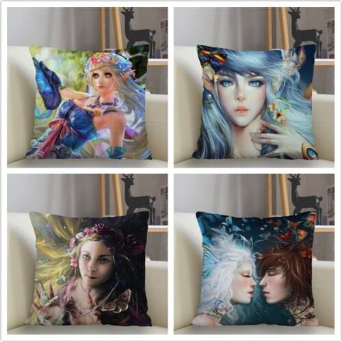 Musife Butterfly Fairy Pillowcase Custom Square Pillow Cover Case Zipper Pillowcase 35X35,40x40,45x45cm Drop Shipping