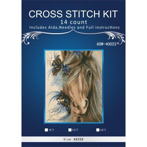 Oneroom Handsome horse Embroidery Needlework Crafts 14CT Unprinted DMC DIY Quality Cross Stitch Kits Handmade Arts Decor