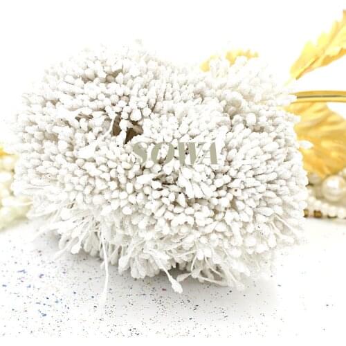 Wholesale and retail Free Shipping 3mm White Floral Glitter Stamen (800pcs/Lot) Pistil Sugarcraft Cake