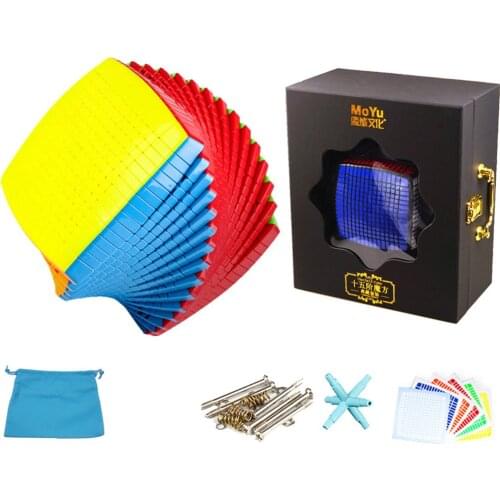 Original MoYu 15x15 Magic Cube 15 layer Big Speed Collection Puzzle Stickers sticker Magic Cube Puzzle kids toys in gift box