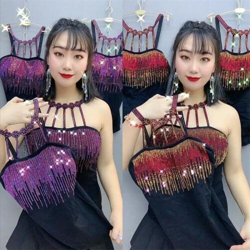 Sexy camisole for women Trendy thin sling hot diamond camis female student bottoming top lady Elastic tank top trend Streetwear