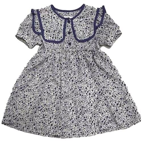 Girls Preppy Style Floral Dresses Korean Fashion Children Elegant Chiffon Vestidos Summer Baby Girl Party Costumes