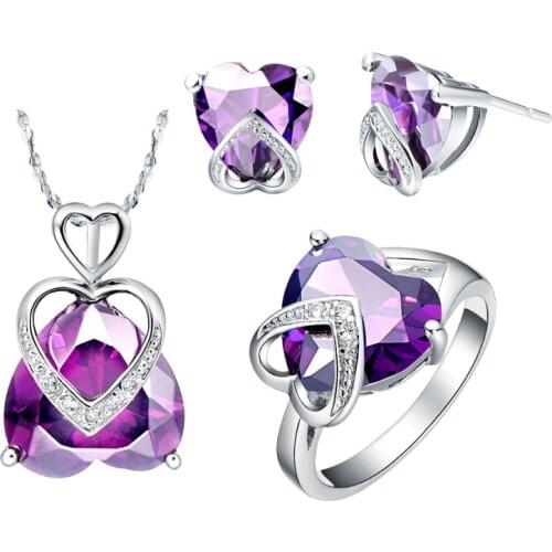 Pendant necklace Earrings ring Sterling r custom suit 925 imported Austria Crystal gem for set bts diy jade crystal