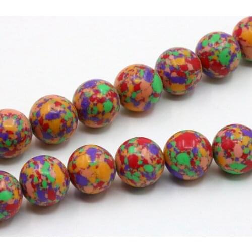 Multicolor Turkey Stone 12mm round loose beads 15" DIY women jewelry making design bracelets necklace wholesale