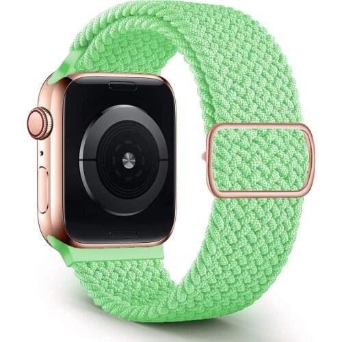 Braided Solo Loop For Apple watch band 44mm 40mm 38mm 42mm Adjustable Elastic Nylon belt bracelet iWatch series 3 4 5 se 6 strap