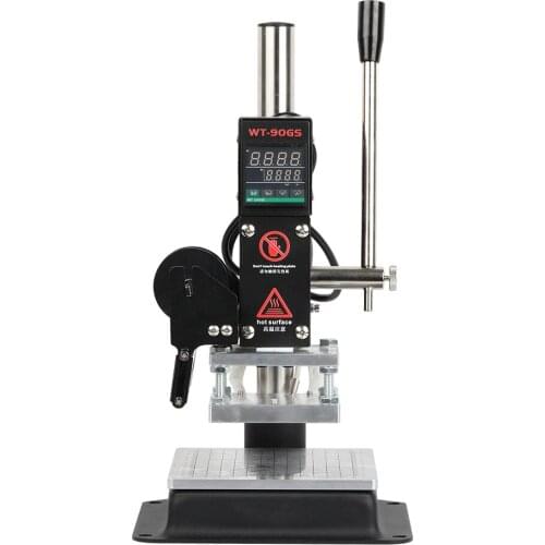 WT-90GS Hot Foil Stamping Machine Leather Stamp Emboss Press Tool Logo Custom Digital PVC Card Book Paper Heat Press Machine