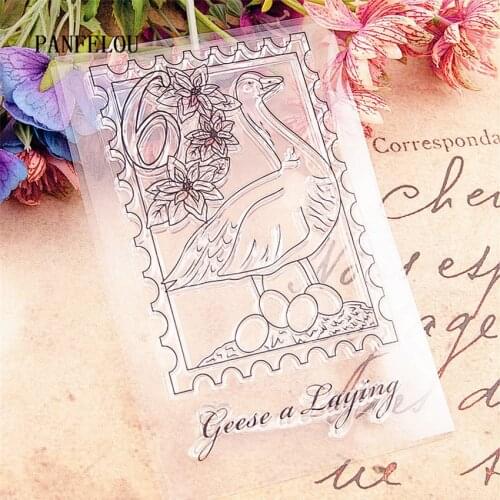 PANFELOU Big goose eggs stamps Transparent Silicone Rubber Clear Stamps cartoon for Scrapbooking/DIY Easter wedding album