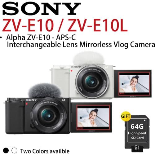 SONY ZV-E10 / ZV-E10L Alpha ZV-E10 - APS-C Interchangeable Lens Mirrorless Vlog Camera Body + 16-50mm Zoom Lens