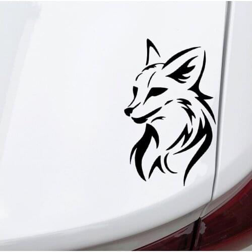 10CM*15.8CM Fox Head Creativity Decoration Car Door Car Sticker Vinyl Decal Black/Silver N1142