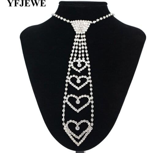 YFJEWE Quality Austrian Crystal Rhinestone Double Sweater Chain Necklace Charm Women Fashion Jewelry N379