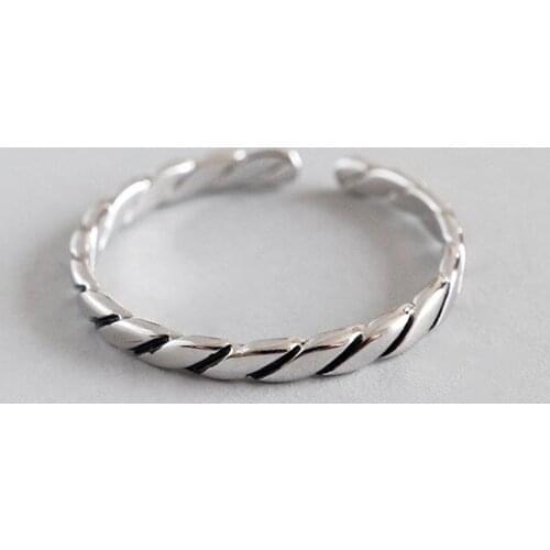 WYJZY Personalized twill sterling silver opening ring for women Simple fresh and lovely style Exquisite ladies birthday surprise