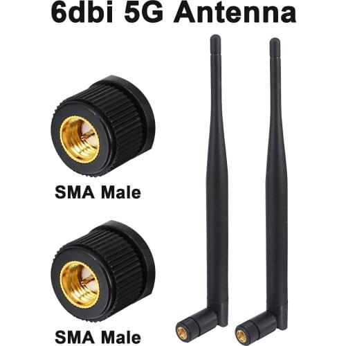 2PCS/lot 6dBi 5GHz WiFi 5g Antenna Aerial SMA Male Adapter High Gain Wireless Router 19.6cm