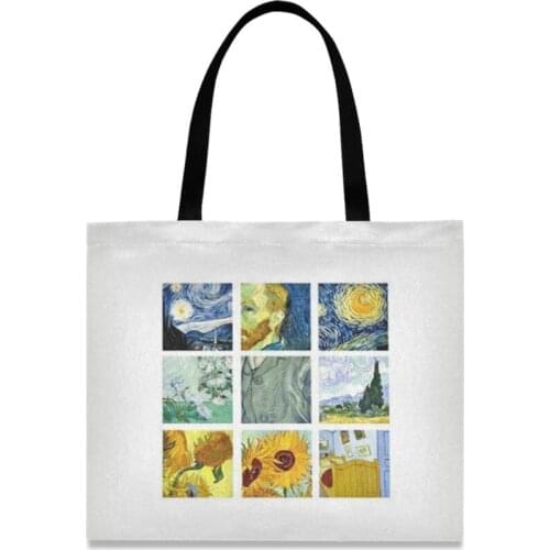 2021 Van Gogh Oil Painting Winter New Bolsa Feminina Shoulder Canvas Bags Large Capacity Wild Messenger Student Bag Handbag