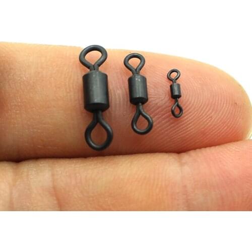 40PCS Carp Fishing Tackle Fishing Micro Rolling Swivel Quick Change Ring Swivels Loop Swivels Carp Chod Running Rigs Accessories