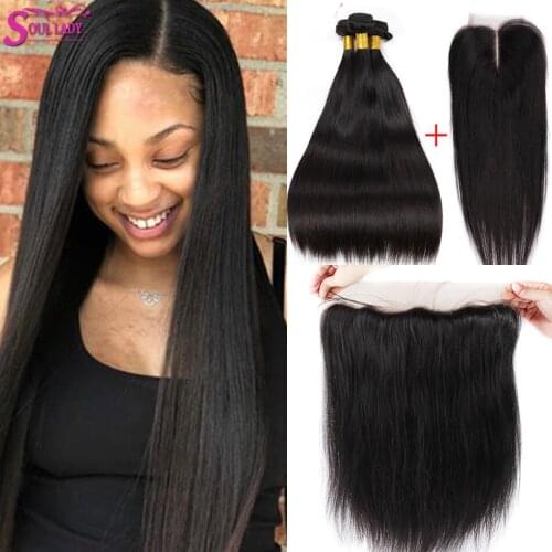 4x4 5x5 6x6 Lace Closure With Bundles Human Hair Straight Bundles With Closure 13x4 Brazilian Straight Frontal With Bundles