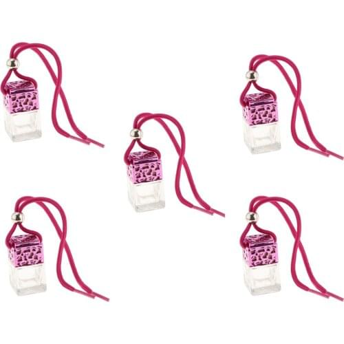5pcs Mini Charm Car Perfume Bottle Car Air Freshener Glass Perfume Diffuser Refillable used,5.5ml