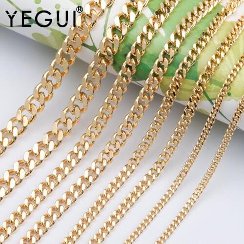 YEGUI C91,jewelry accessories,18k gold plated,0.3 microns,diy chain,charms,hand made,diy bracelet necklace,jewelry making,1m/lot