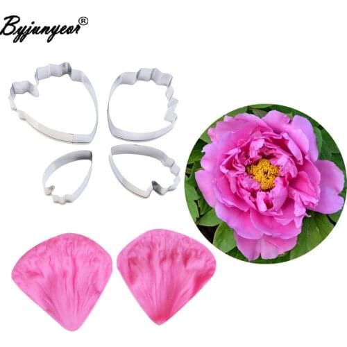 Large Peony Cutter & Silicone Veiner Fondant Sugarcraft Stainless Steel Cutter Flower Cutter Cake Decorating Moulds CS165