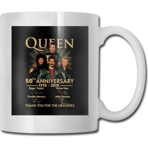 Queen 50Th Anniversary 1970'2020 Signatures Thank You For The Memories Woman Mug Cup