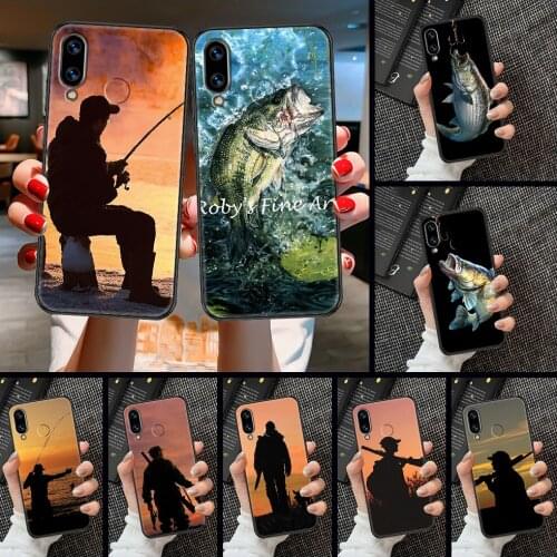 Hunting animal fishing man Phone case For Huawei Honor 6 7 8 9 10 10i 20 A C X Lite Pro Play black art funda trend Etui tpu