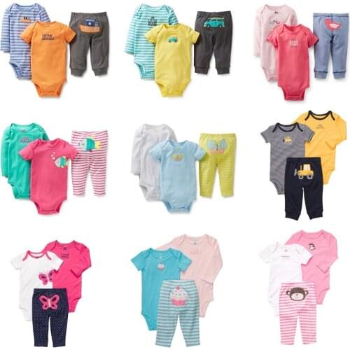 High-end designer three-piece cotton cartoon images three-piece suit boys and girls cotton Romper suits