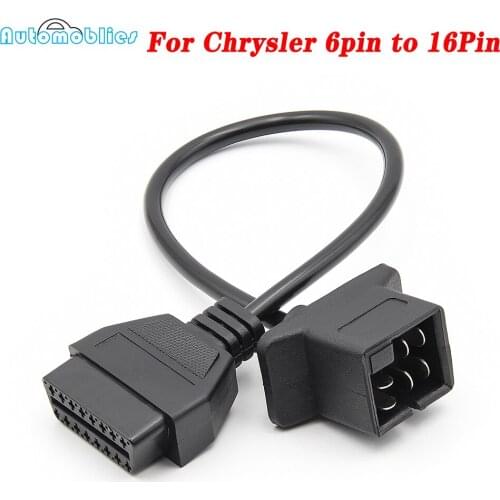 For Chrysler 6pin To 16Pin Cable OBD II Diagnostic Interface 6Pin To OBD2 16 Pin Adapter OBD2 Car Diagnostic Auto Tool