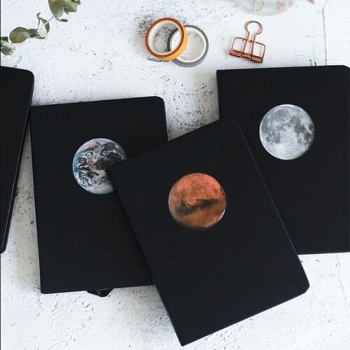 Planet Diary A5 Creative DIY Blank Black Inner Page Sketchbook Diary for Drawing Painting Graffiti Notebook Journal