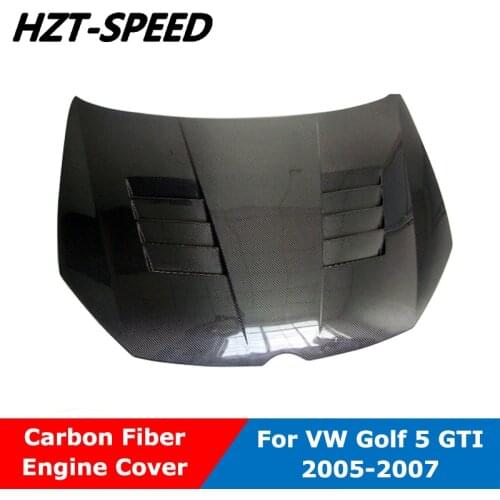 GT Style Carbon Fiber Front Engine Hoods Cover Car Bonnets For VW Golf 5 MK5 GTI Car Body Kit 2005-2007