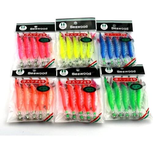 HENGJIA 20pcs 10CM 9.1G isca Artificial Fishing LureNight luminous tail Squid Jigs Lures Shrimp Lure Squid Explosion hook Pesca
