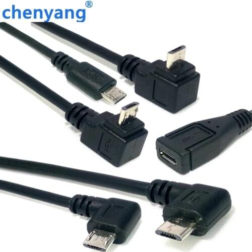 90 Degree Up & Down & Left & Right Angle 5Pin Micro USB Male to Female m/f extension data sync power charge cable Cord 25cm