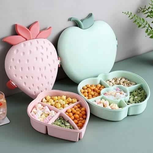 Creative Storage Box Strawberry Apple Design Plastic Snack Candy Box Fruit Basket Wedding Decoration Organizer