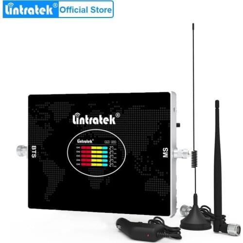Lintratek Car Use 700 850 1900 2100 Cellular Amplifier 4G LTE AWS 2G 3G 4G Signal Repeater 70dB Signal Booster Five Band B12 B2
