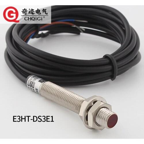 M8 photoelectric switch E3HT-DS3E1 infrared diffuse reflection NPN three-wire NO 24V induction distance 3cm