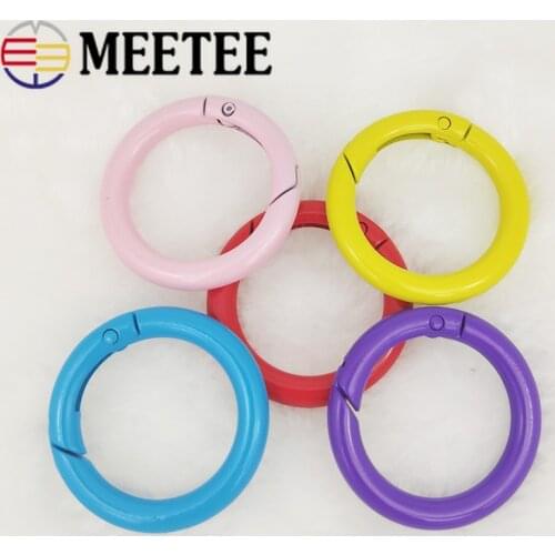 5/10pcs 25mm O Spring Rings Metal Openable Keyring Dog Chain Snap Clasp Clip Bag Belt Strap Buckle Leather Craft Accessories