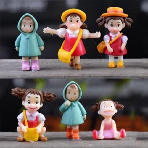 1 Pcs Miniatures Anime Girl Terrariums Figurines Action Figures Succulents Desktop For Kids Plastic Crafts Fairy Garden Supplies