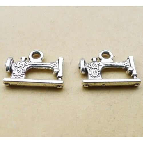 Newness 10 Pieces 15*20mm Mixed Alloy Antique Silver Color Sewing Machine Charms Pendant Accessory For DIY Jewelry Making