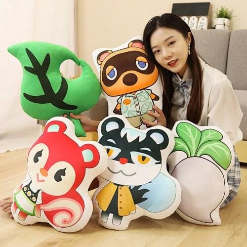 2021 New Hot 5 Style Pokemon Animal Crossing New Horizons Tom Nook Plush Hold Pillow Doll Soft Stuffed Doll Kids Gift 45cm